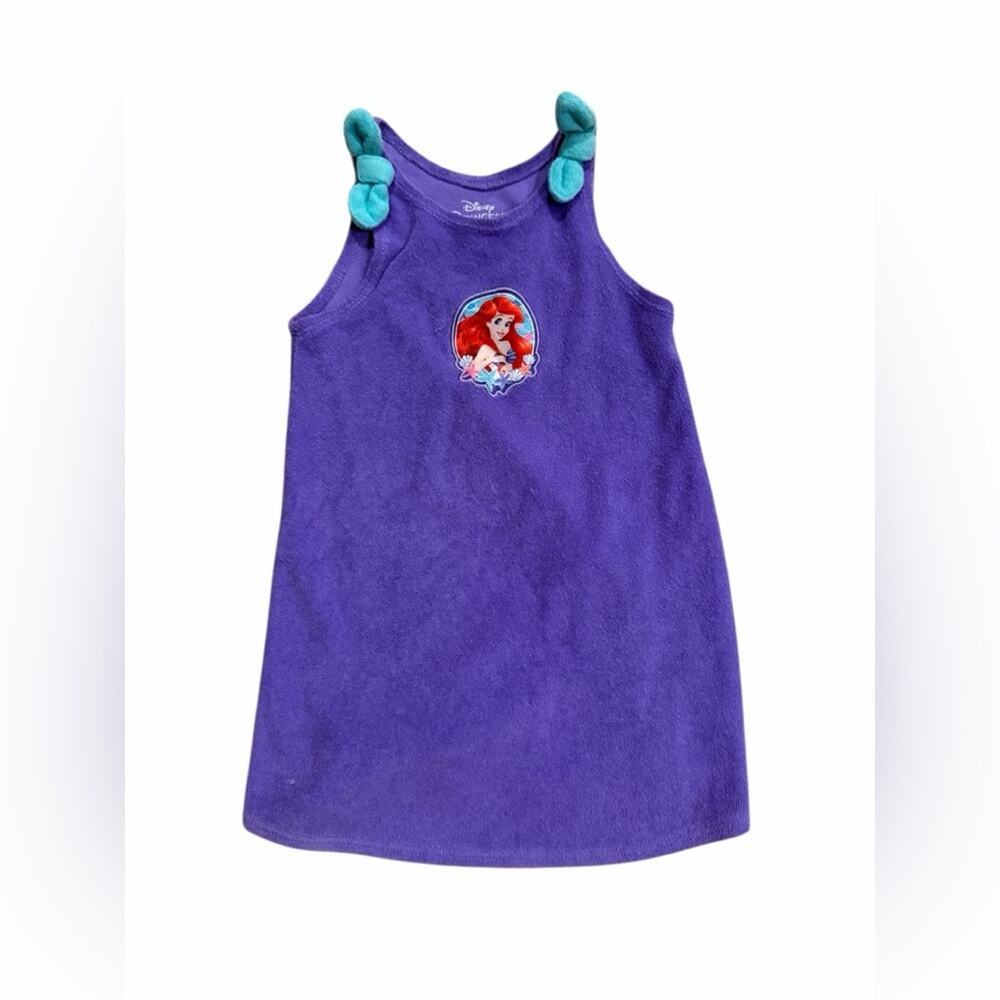 Disney Princess Ariel Little Mermaid Girl Cover Up 3T Purple Terrycloth Beach Po